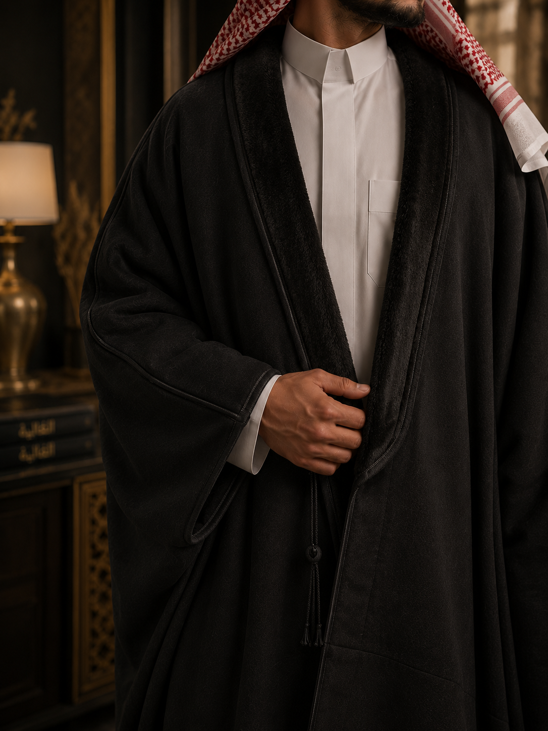 Doroiah Gold-Trimmed Soft Bisht #8