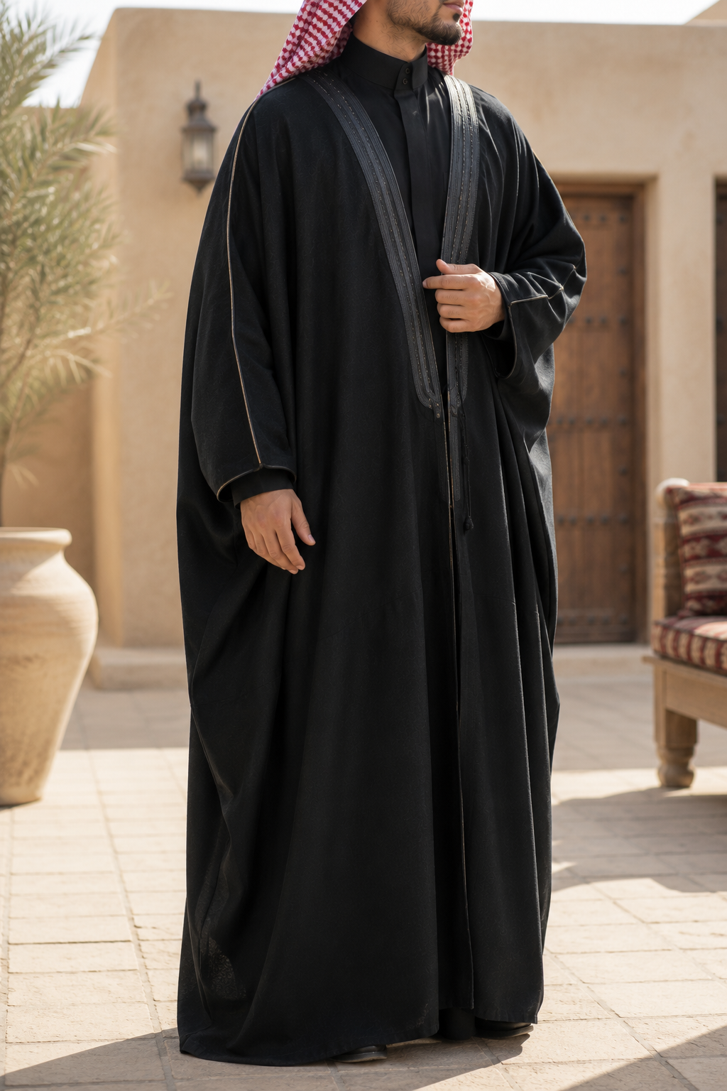 Doroiah Gold-Trimmed Soft Bisht #13